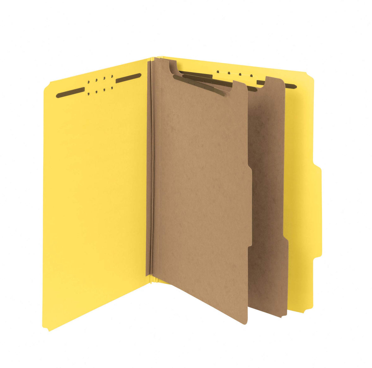 Smead Value Filing 100% Recycled Pressboard Classification File Folder, 2 Dividers, 2" Expansion, Letter Size, Bright Red, 10 per Box