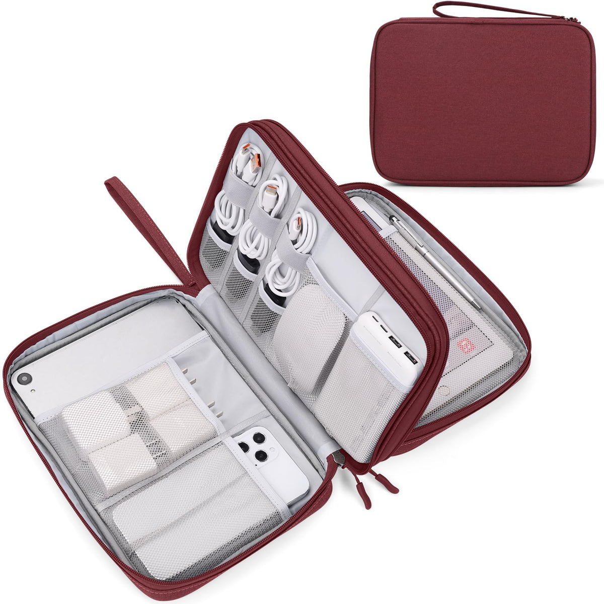 FYY Electronic Organizer, Travel Tech Pouch Bag, Medium, Black