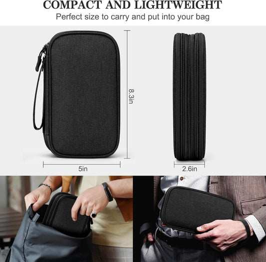 FYY Electronic Organizer, Travel Tech Pouch Bag, Medium, Black