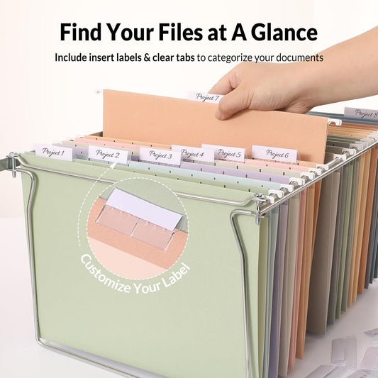 SUNEE Hanging File Folders, 50 Pack Letter Size Hanging File Folders with 1/5-cut Tabs, Stay Organized for Your Home and Office Bulk File, Documents and Paper, 10 Pastel Colors