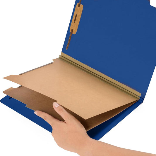 Blue Summit Supplies 10 Classification Folders, 2 Divider, Dark Blue