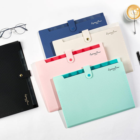 Sooez Accordion File Organizer 8 Pocket, Expanding File Folder with Labels