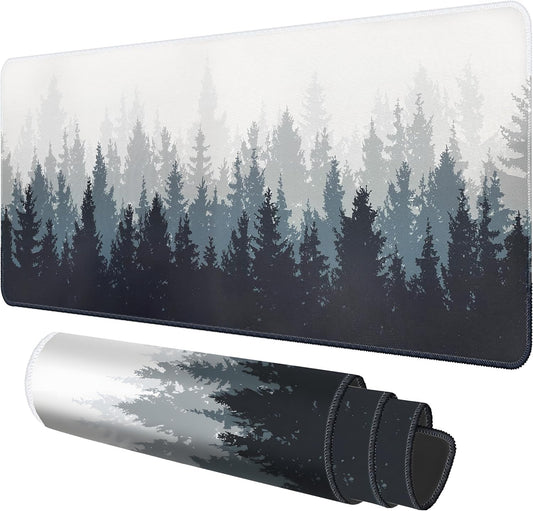 Galdas Mouse Pad For Gaming,Forest Background Pattern XXL XL Large Mouse Mat Long Extended MousePad Desk Mat Non-Slip Rubber Mice Pads Stitched Edges Thin (31.5 x 11.8 x 0.12 Inches) Tree