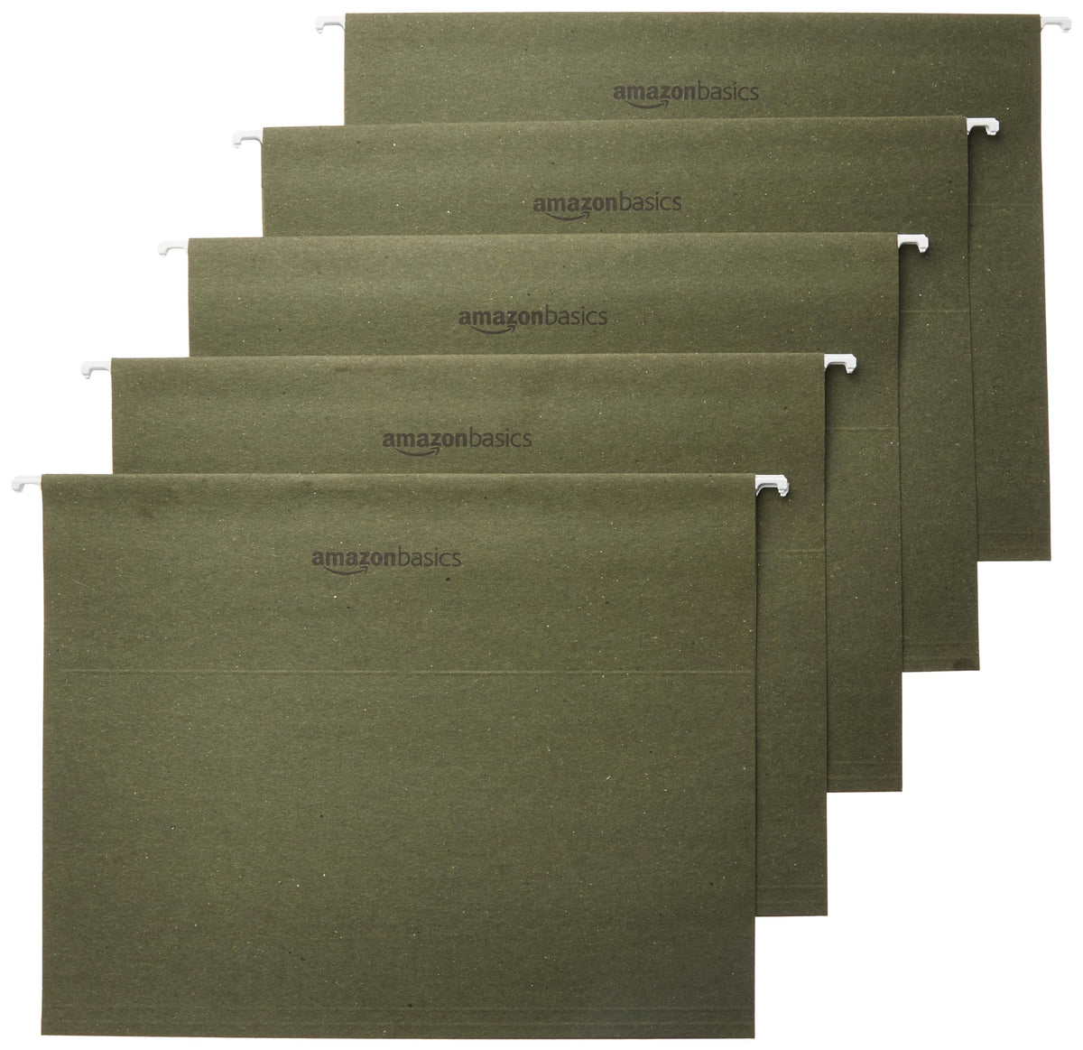 Amazon Basics Hanging File Folders with Adjustable Tabs for Document Organization, Letter Size, Gray, 25-Pack