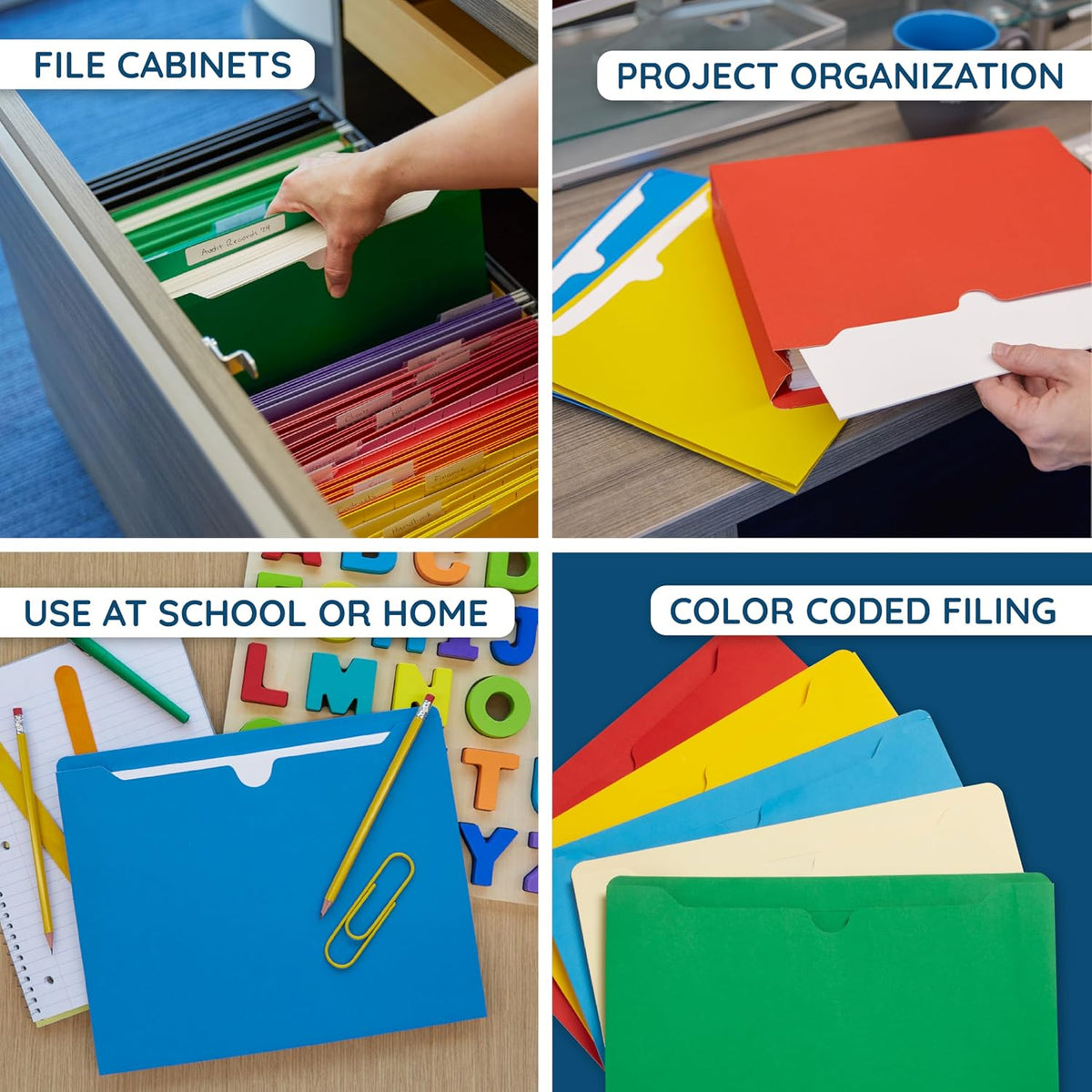 Blue Summit Supplies 25 Expandable File Folders, Letter Size, 2", Assorted