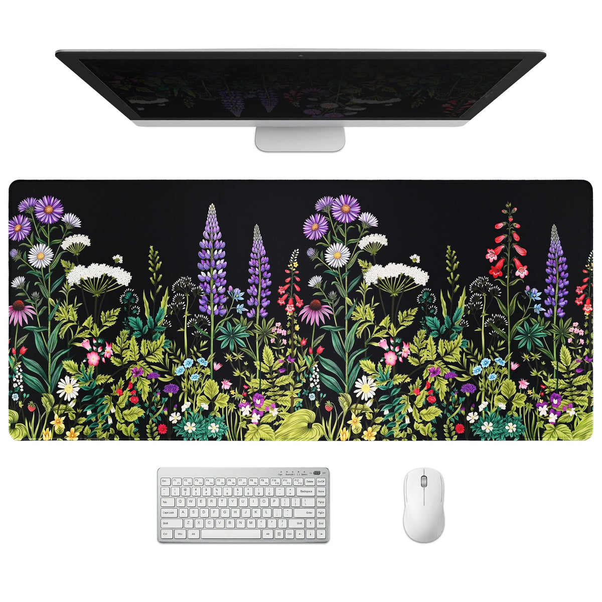 Extended Honeycomb Desk Mat, XXL Large Gaming Mouse Pad, Gold Glowing Pattern Stitched Edges Waterproof Non-Slip Rubber Base for Computer Keyboard Laptop Work Home Office 35.4"x15.7"