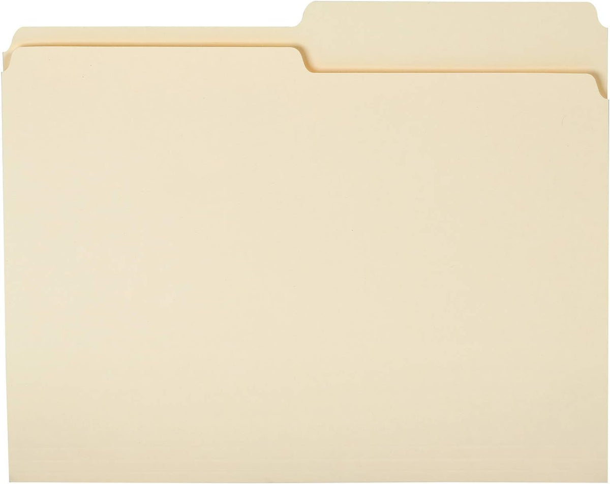 Amazon Basics File Folders for Organization, Letter Size, 1/3 Cut Tab, Gray, 36-Pack