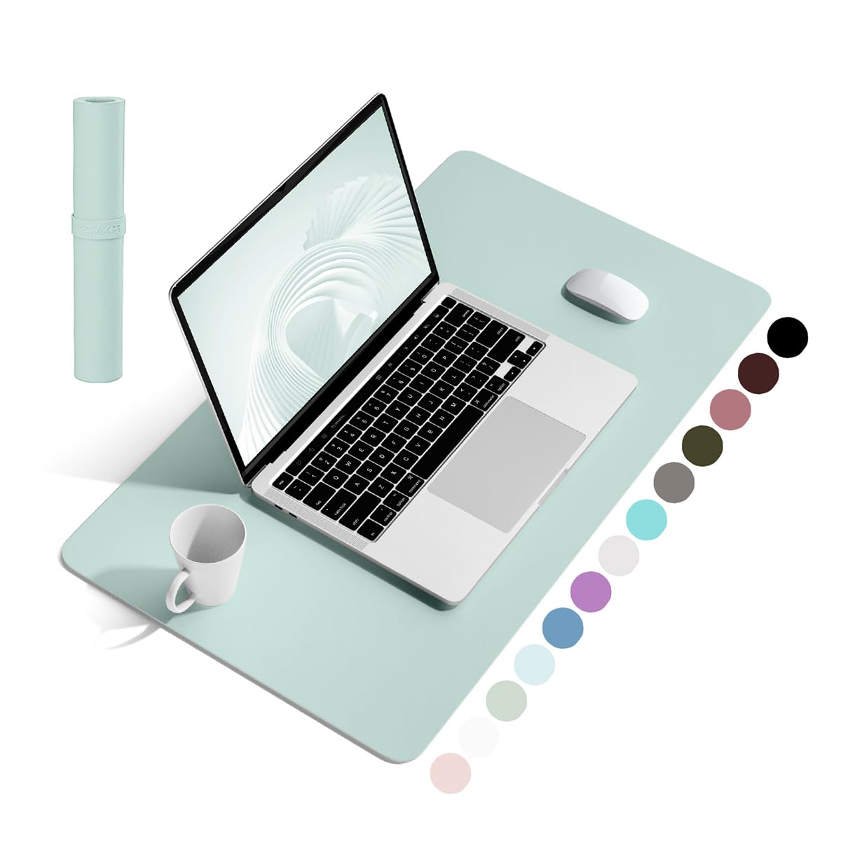 YSAGi Non-Slip Leather Desk Pad, Waterproof Laptop Computer Desk Keyboard Mat, Table Protector Blotter Mat, Large Mouse Pad for Office/Work/Home/Decor(Dark Brown, 31.5" x 15.7")