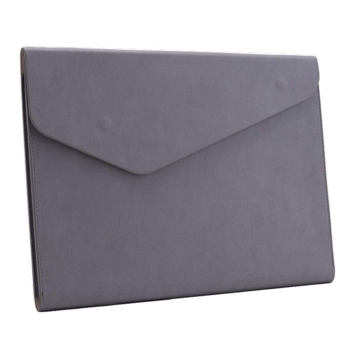 PU Leather A4 File Folder Document Holder Waterproof Portfolio Envelope Folder Case with Invisible Magnetic Closure Black
