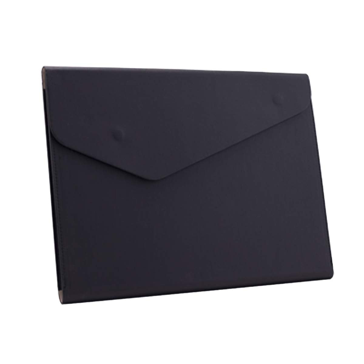 PU Leather A4 File Folder Document Holder Waterproof Portfolio Envelope Folder Case with Invisible Magnetic Closure Black