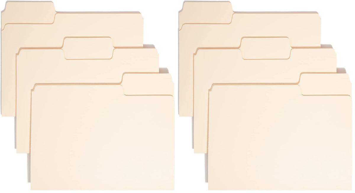 Smead SuperTab Heavyweight File Folder, Oversized 1/3-Cut Tab, Letter Size, Manila, 50 Per Box (10401)
