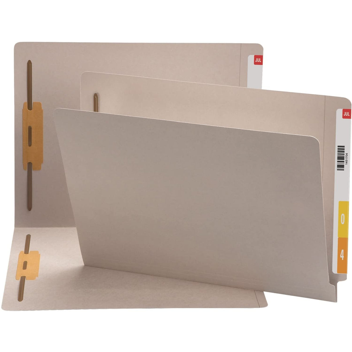 Smead Heavyweight End Tab Fastener File Folder, Shelf-Master® Reinforced Straight-Cut Tab, 2 Fasteners, Letter Size, Manila, 50 per Box (34215)