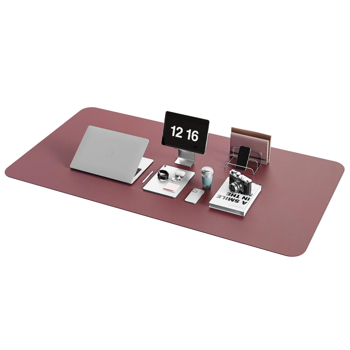 YSAGi Non-Slip Leather Desk Pad, Waterproof Laptop Computer Desk Keyboard Mat, Table Protector Blotter Mat, Large Mouse Pad for Office/Work/Home/Decor(Dark Brown, 31.5" x 15.7")