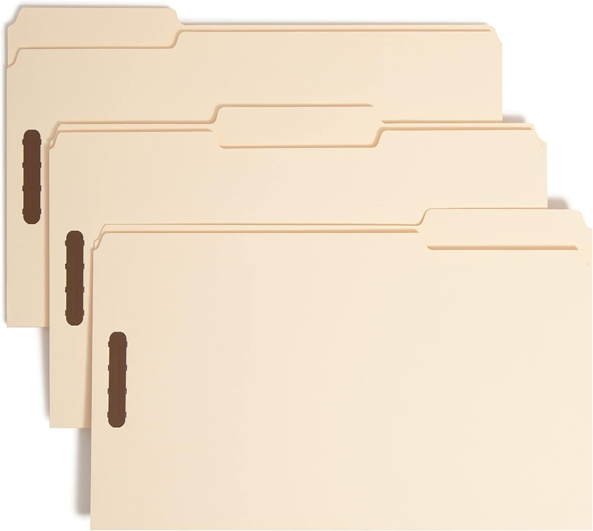 Smead Heavy-Duty Fastener File Folder, 2 Fasteners, 1/3-Cut Tab, Legal Size, Manila, 50 per Box (19600)