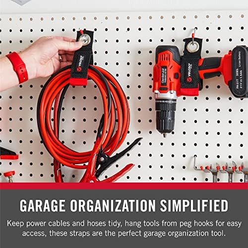 VELCRO Brand Easy Hang Extension Cord Holder Straps Variety Pack, Black