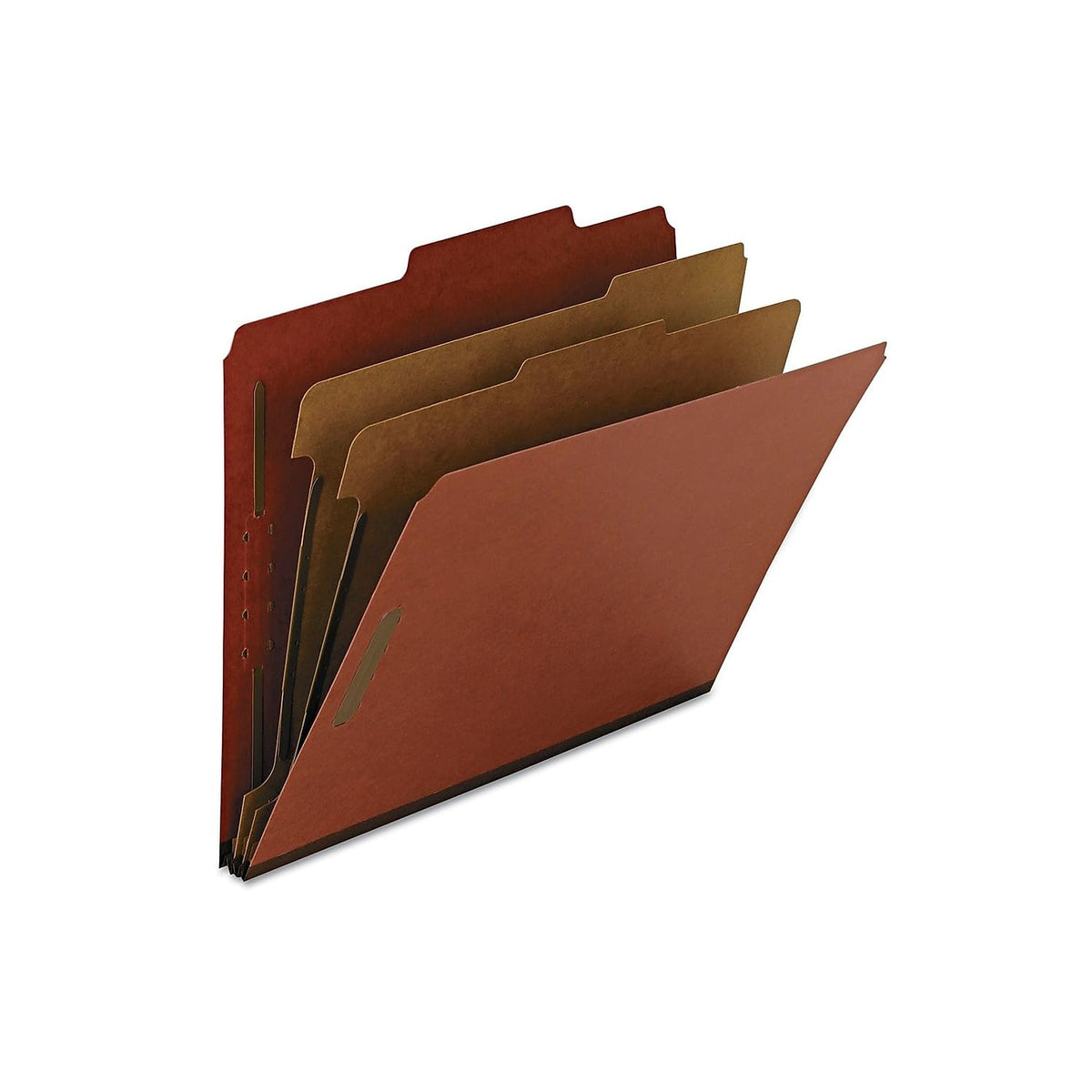 Smead Value Filing 100% Recycled Pressboard Classification File Folder, 2 Dividers, 2" Expansion, Letter Size, Bright Red, 10 per Box