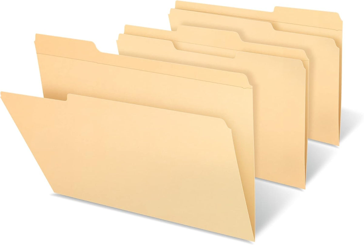 Pendaflex Reinforced-Top File Folders, Letter Size, Manila, 1/3 Cut, 100/BX (R752 1/3)