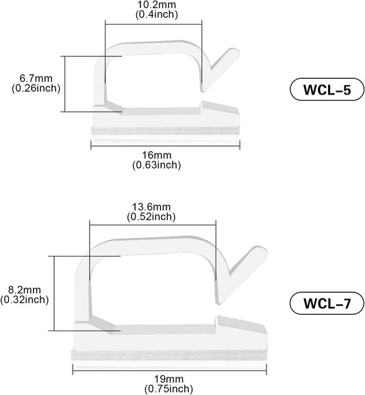 XHF 120PCS 5/8” White Adhesive Cable Wire Wall Light Clips, Cord Holder