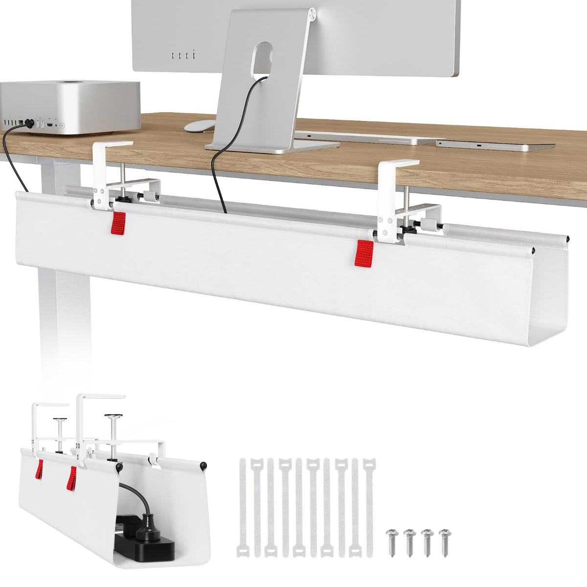 Univivi No Drill Under Desk Cable Management Tray, 36 inch Cable Management