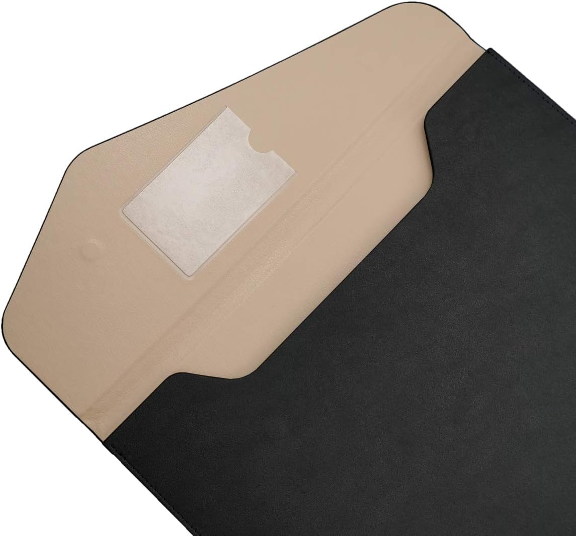 PU Leather A4 File Folder Document Holder Waterproof Portfolio Envelope Folder Case with Invisible Magnetic Closure Black