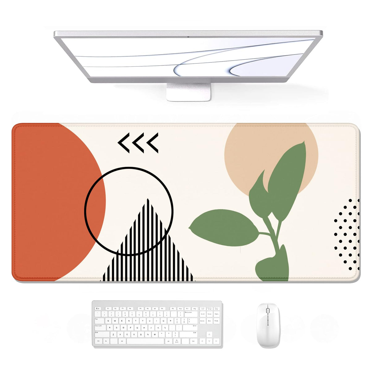 Desk Mat, Ultra Large Mouse Pad, XXL Gaming Mousepad, Green Tropical Leaves Deskpad, Big Extended Full Size Mouse Pad, Desktop Desk Matt for Keyboard, Laptop & Computer, 35.5 x 15.7 in