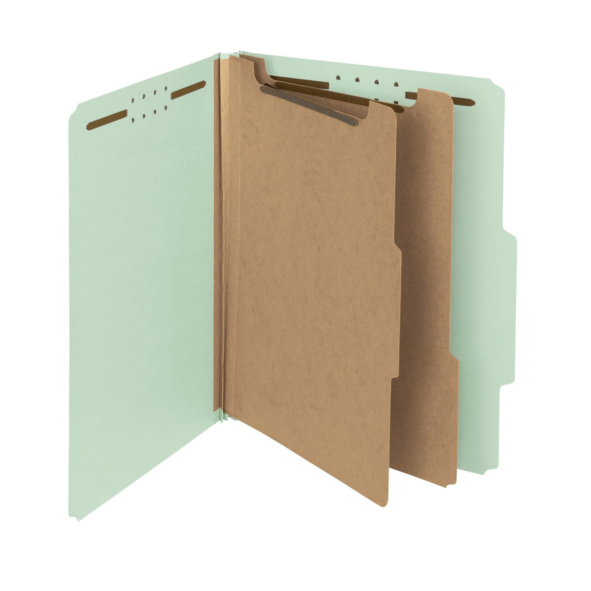 Smead Value Filing 100% Recycled Pressboard Classification File Folder, 2 Dividers, 2" Expansion, Letter Size, Bright Red, 10 per Box