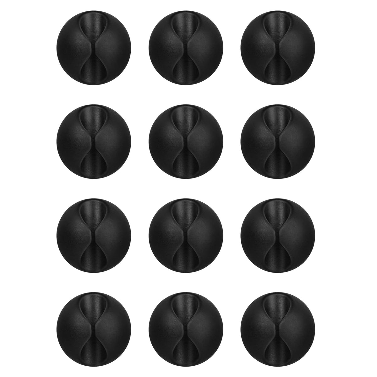 Flezoo 12PCS Black Adhesive Cable Clips Cord Organizer for Wire Management