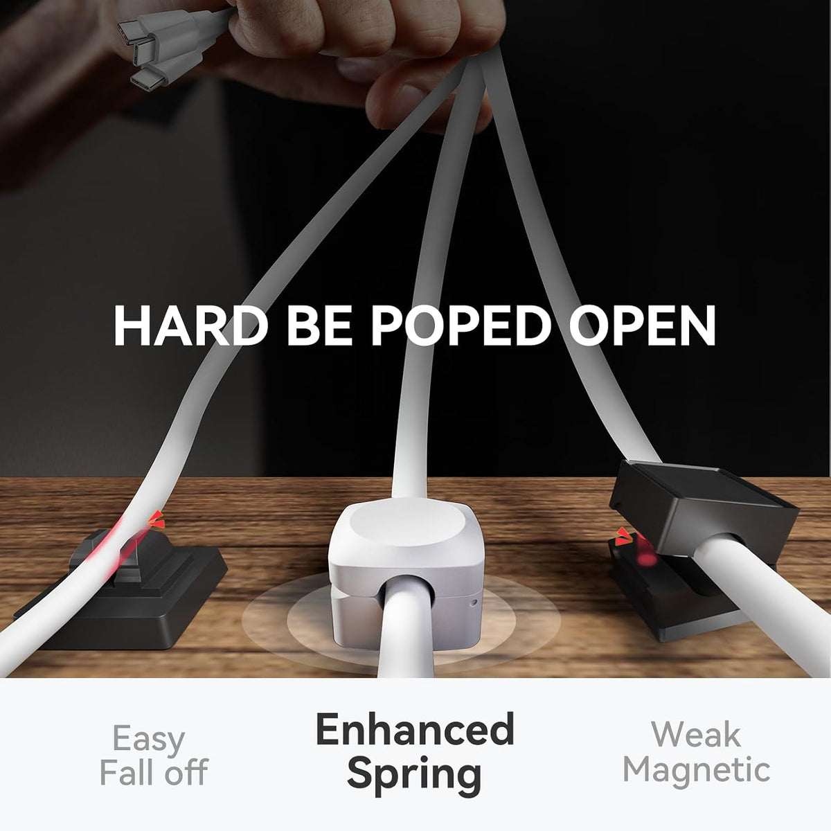 Daisyhome Rotatable Cord Organizer, Strong Adhesive Spring Cable Clips