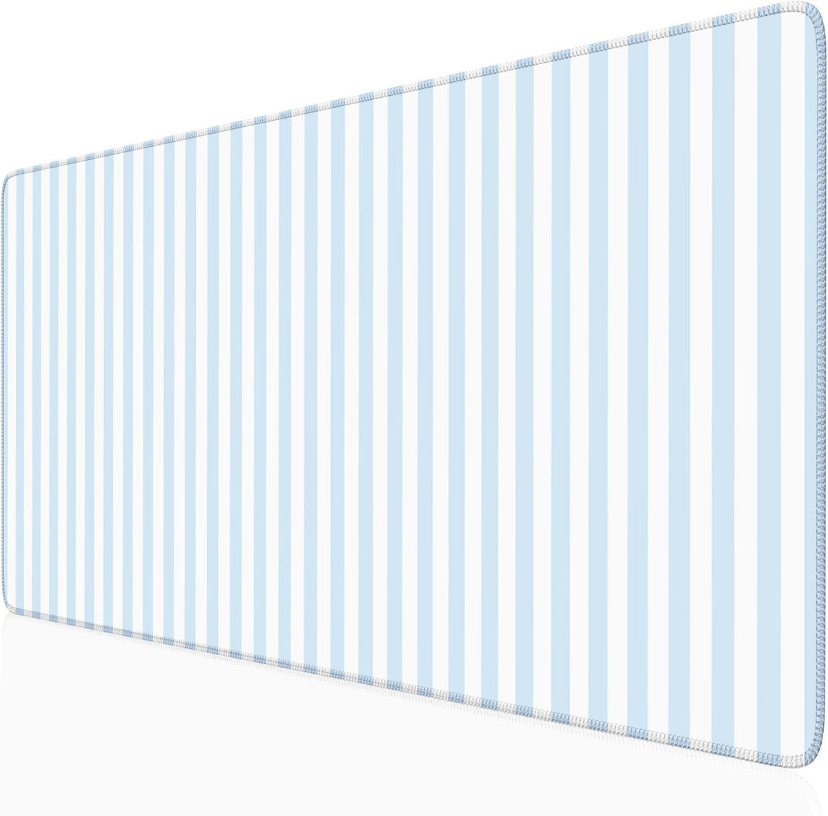 Beige Striped Desk Mat Cute Pastel XXL Large Gaming Mouse Pad Desk Pad Kawaii Aesthetic Home Office Decor Cozy Keyboard Laptop Computer Mat