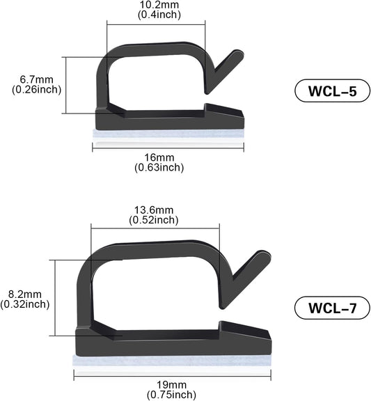 XHF 120PCS 5/8” Black Adhesive Cable Wire Wall Light Clips, Cord Holder