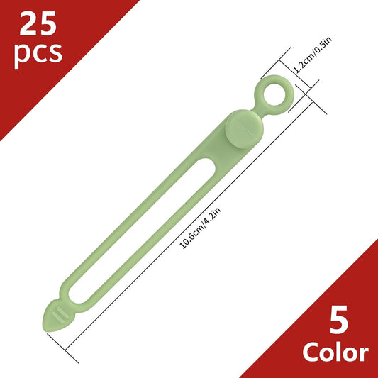 25 Pcs Silicone Cable Ties, Reusable Cable Straps Wire Organizer.