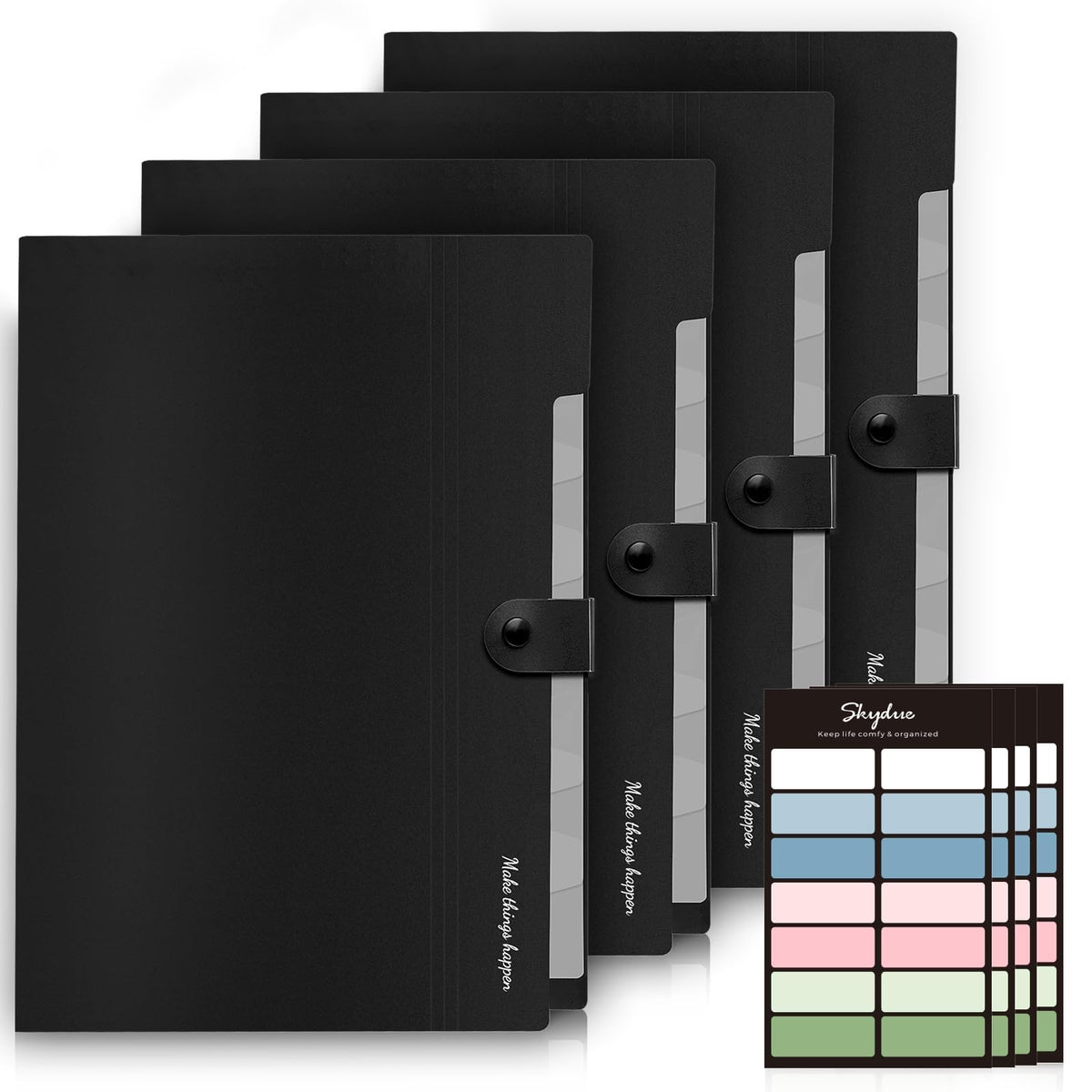 SKYDUE Expanding File Folders with 8 Pockets, Accordion File Organizer with Labels, Portable Paper Bill Receipt Organizer, Letter Size, Home School Office Supplies, Olive Green