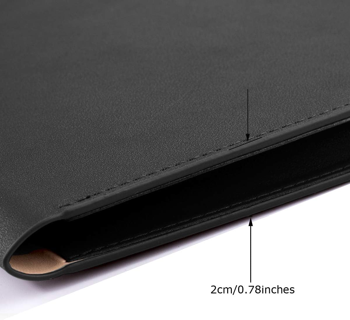 PU Leather A4 File Folder Document Holder Waterproof Portfolio Envelope Folder Case with Invisible Magnetic Closure Black