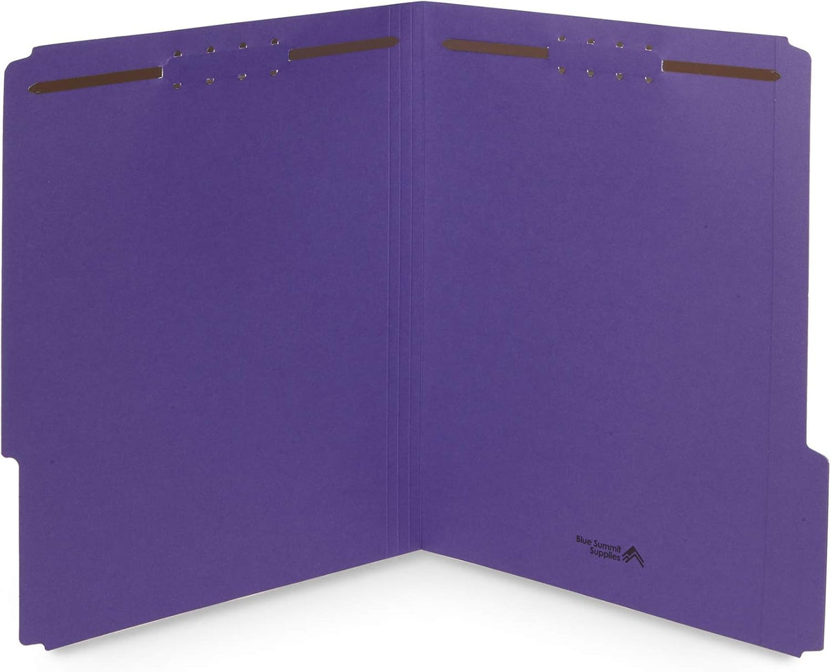 Blue Summit Supplies 50 Yellow Fastener File Folders, Letter, 1/3 Cut Tab