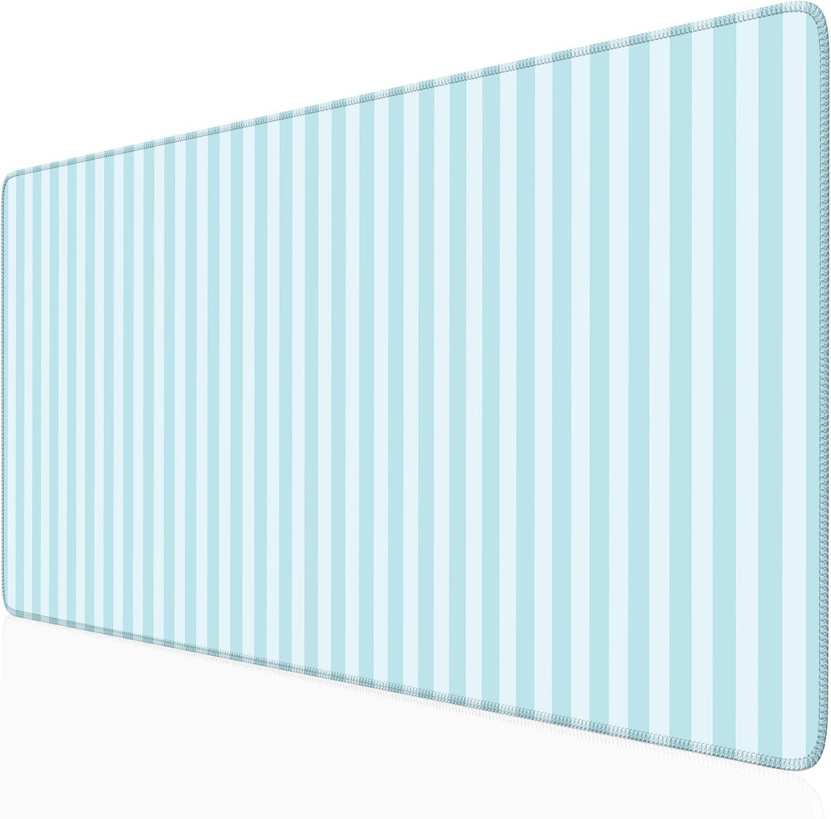 Beige Striped Desk Mat Cute Pastel XXL Large Gaming Mouse Pad Desk Pad Kawaii Aesthetic Home Office Decor Cozy Keyboard Laptop Computer Mat