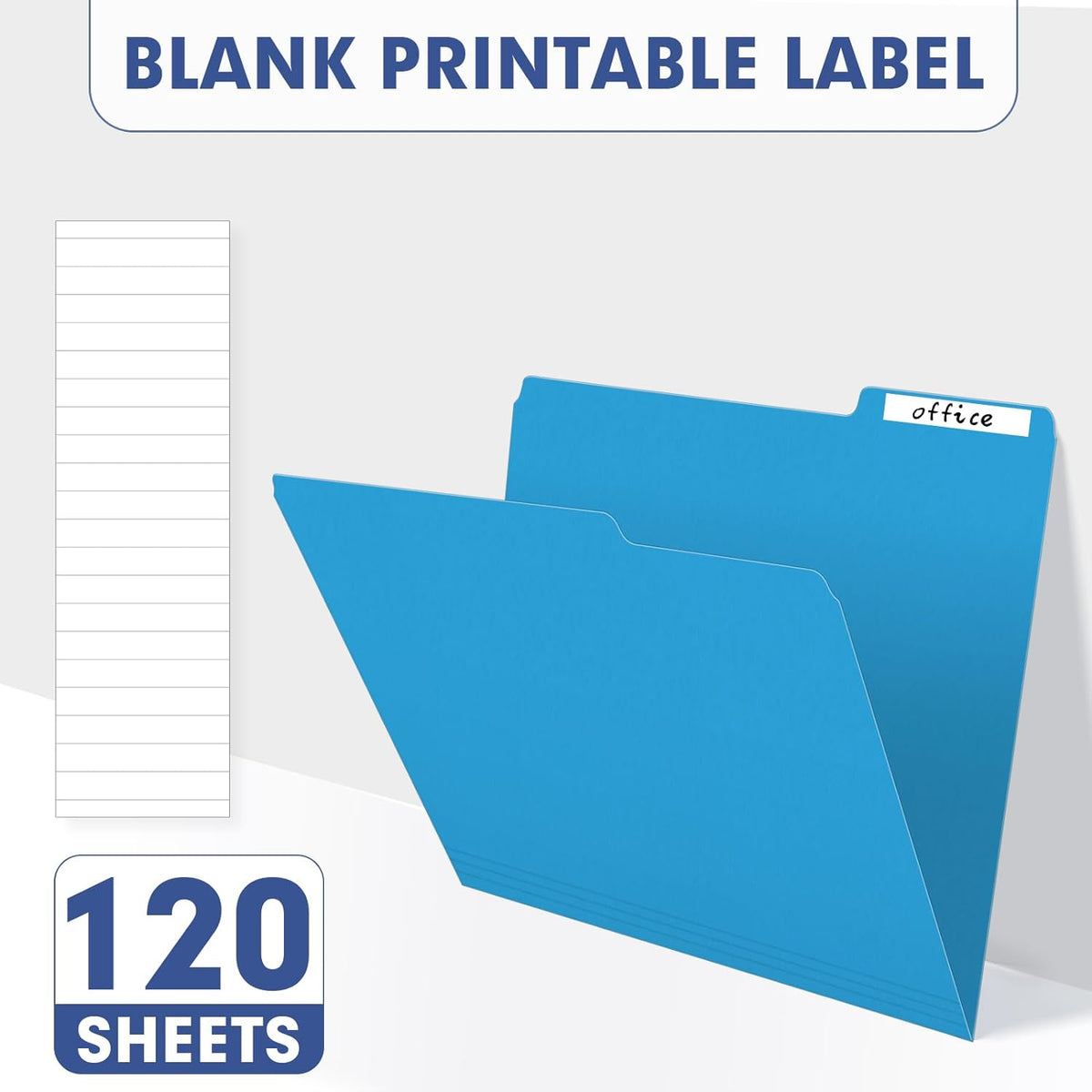 PANDRI Colored File Folders, 120 Pack 1/3 Cut Tab File Folder, 6 Colors