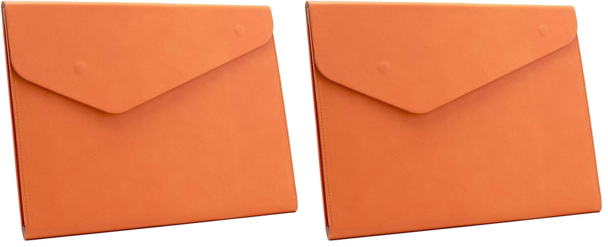 PU Leather A4 File Folder Document Holder Waterproof Portfolio Envelope Folder Case with Invisible Magnetic Closure Black