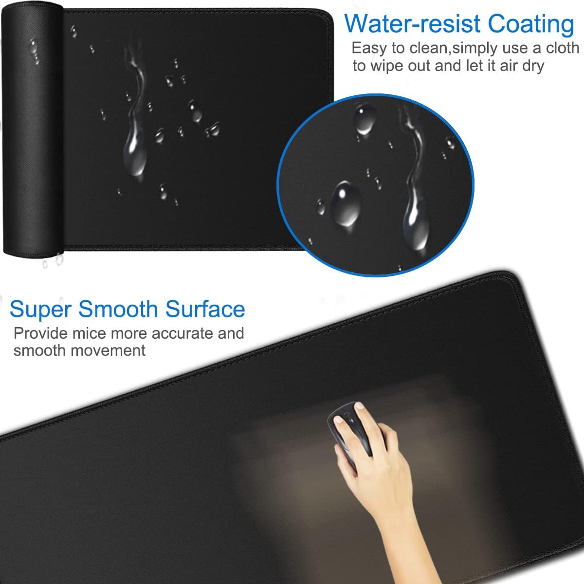 Large Gaming Mouse Pad, 31.5x15.7 in Large Desk Computer Keyboard Mouse Mat