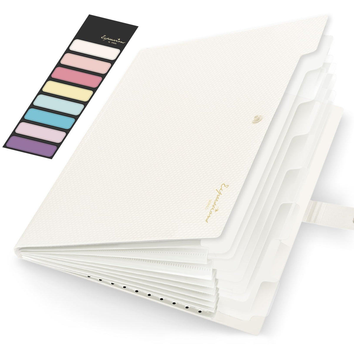 Sooez Accordion File Organizer 8 Pocket, Expanding File Folder with Labels