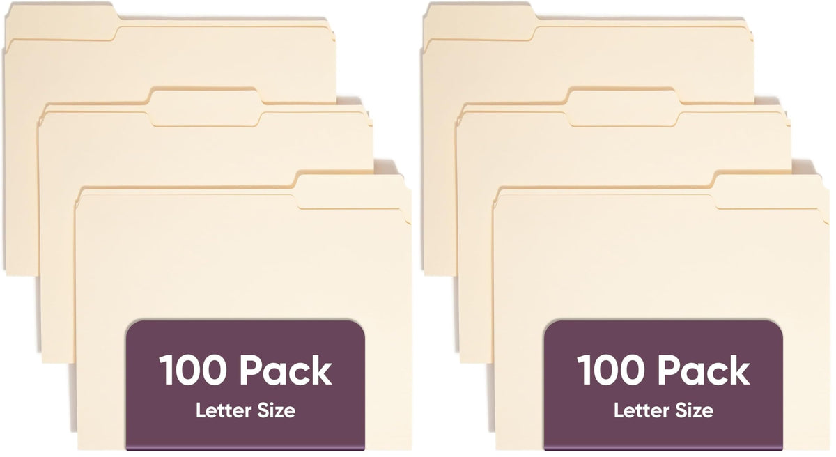 Smead File Folders Letter Sized, 1/3-Cut Tab, Assorted Positions, Letter Size Manila Folders, 200 Per Box
