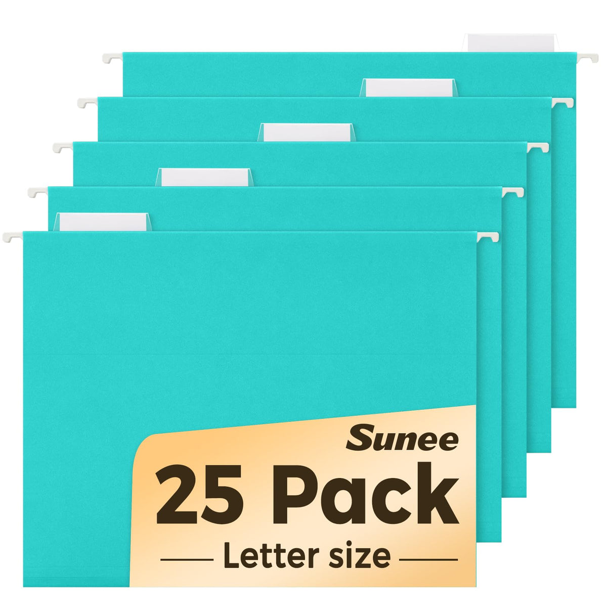 SUNEE 25 Count Hanging File Folders, Pastel Colors, Hanging File Folders Letter Size, Hanging Folders with 1/5-cut Tabs, Designed for Bulky Files, Filing Cabinets, Medical Charts