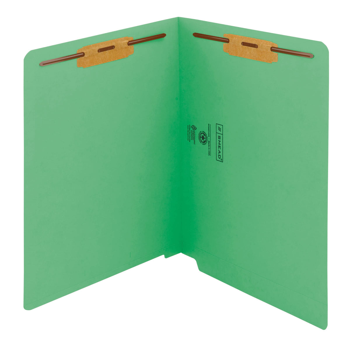Smead Heavyweight End Tab Fastener File Folder, Shelf-Master® Reinforced Straight-Cut Tab, 2 Fasteners, Letter Size, Manila, 50 per Box (34215)