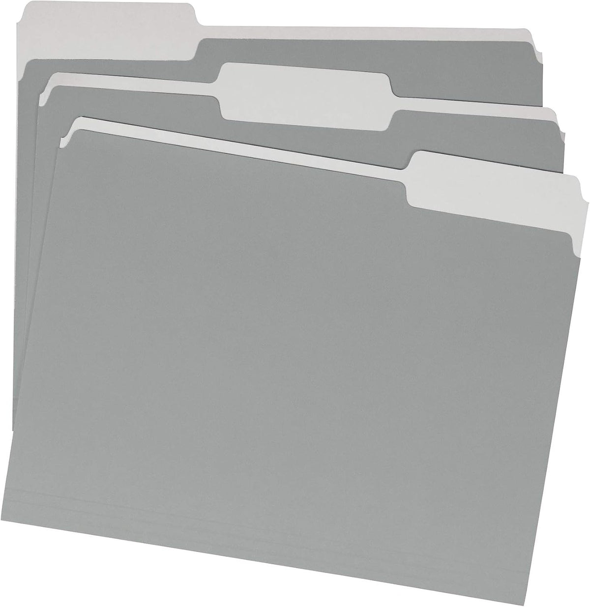 Amazon Basics File Folders for Organization, Letter Size, 1/3 Cut Tab, Gray, 36-Pack