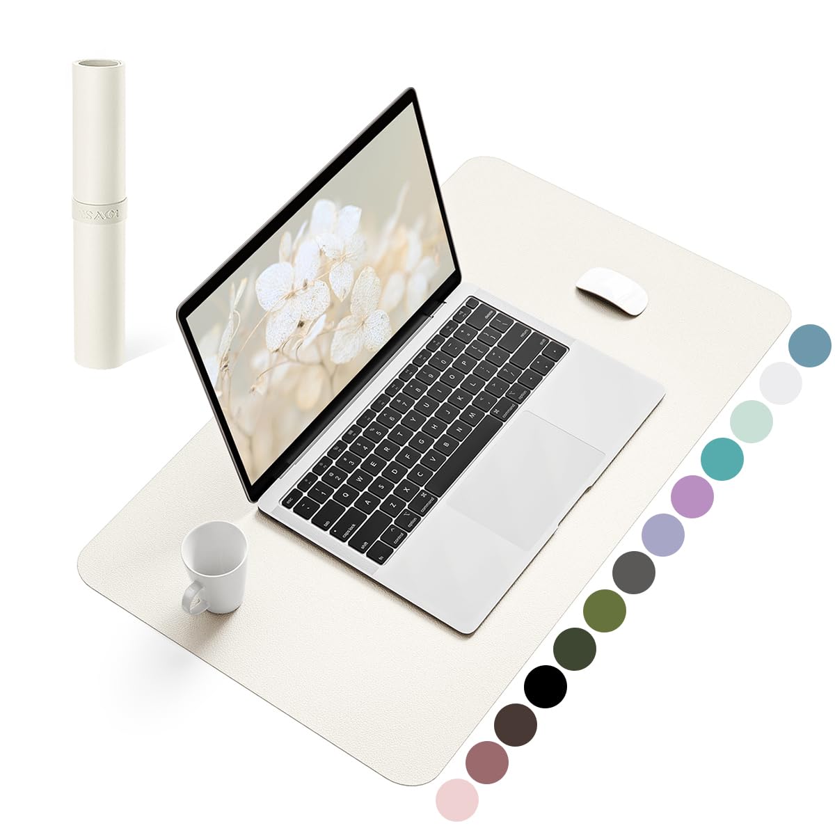 YSAGi Non-Slip Leather Desk Pad, Waterproof Laptop Computer Desk Keyboard Mat, Table Protector Blotter Mat, Large Mouse Pad for Office/Work/Home/Decor(Dark Brown, 31.5" x 15.7")