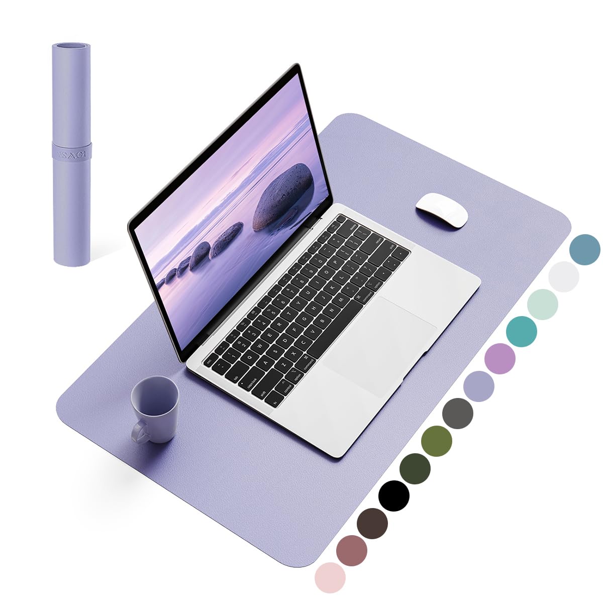 YSAGi Non-Slip Leather Desk Pad, Waterproof Laptop Computer Desk Keyboard Mat, Table Protector Blotter Mat, Large Mouse Pad for Office/Work/Home/Decor(Dark Brown, 31.5" x 15.7")