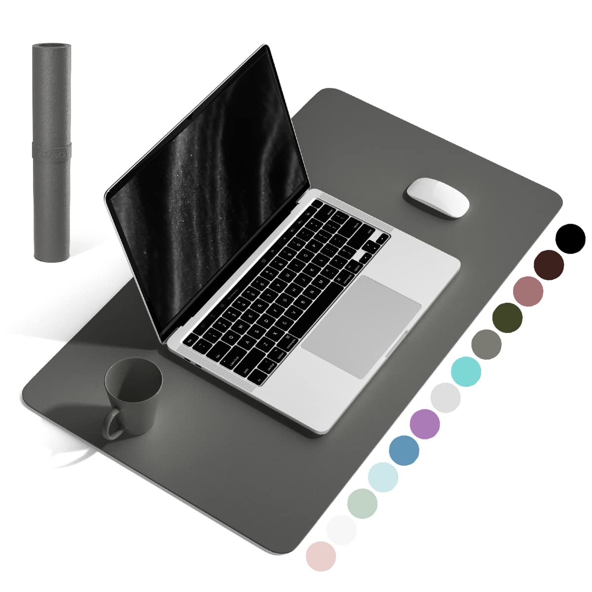 YSAGi Non-Slip Leather Desk Pad, Waterproof Laptop Computer Desk Keyboard Mat, Table Protector Blotter Mat, Large Mouse Pad for Office/Work/Home/Decor(Dark Brown, 31.5" x 15.7")