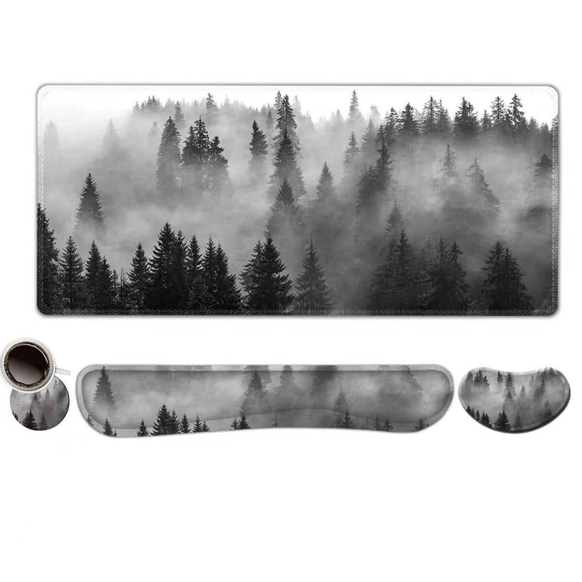 ToLuLu Extended Gaming Mouse Pad, Memory Foam Keyboard Mouse Wrist Rest Set