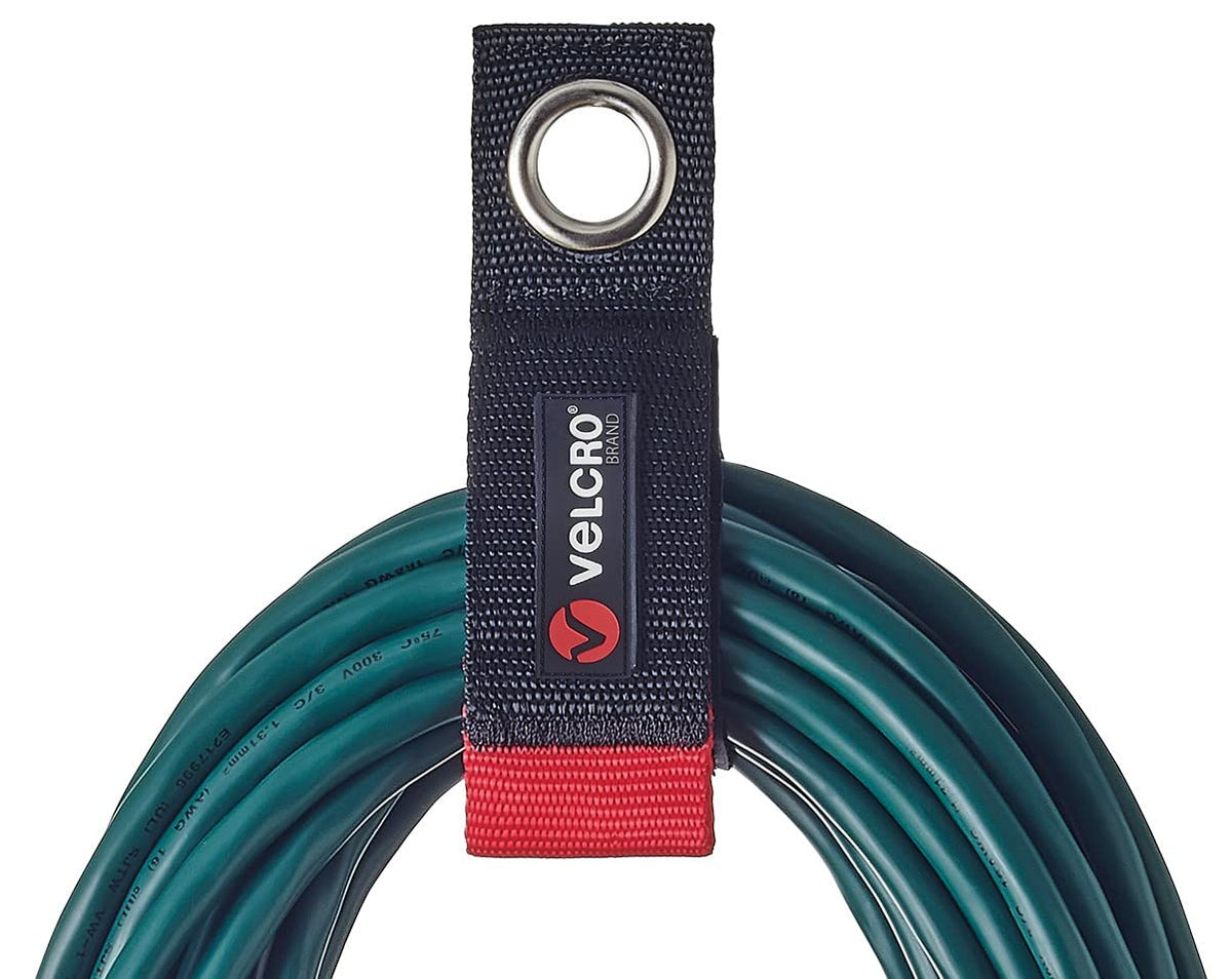 VELCRO Brand Easy Hang Extension Cord Holder Straps Variety Pack, Black
