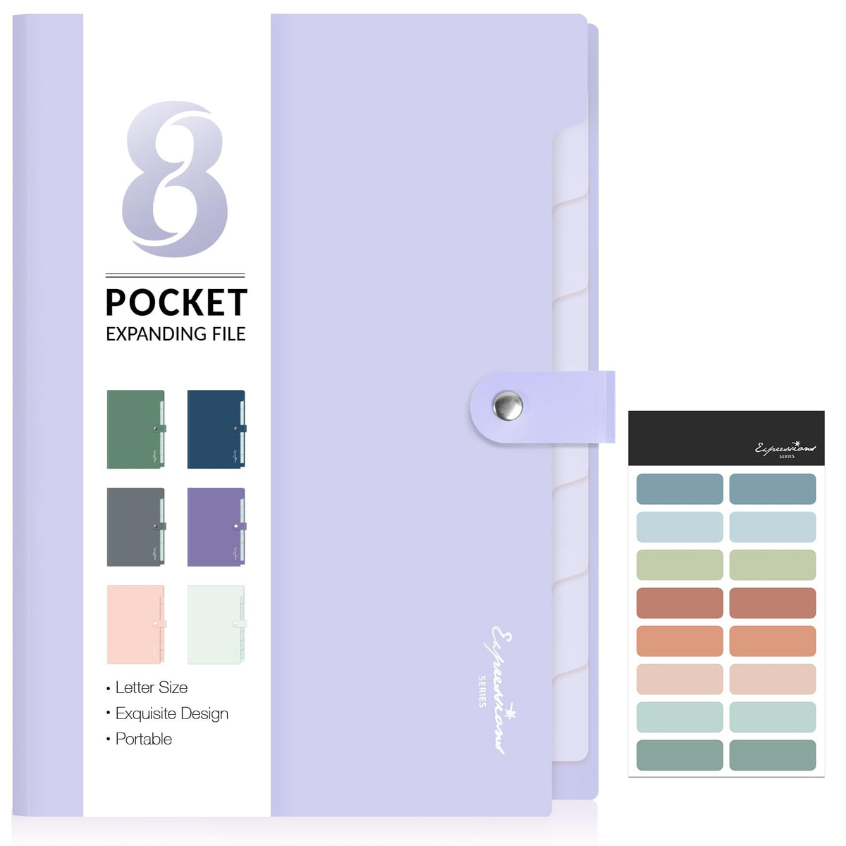 Sooez Elegant Accordion File Organizer, 8 Pocket Expanding File Folder