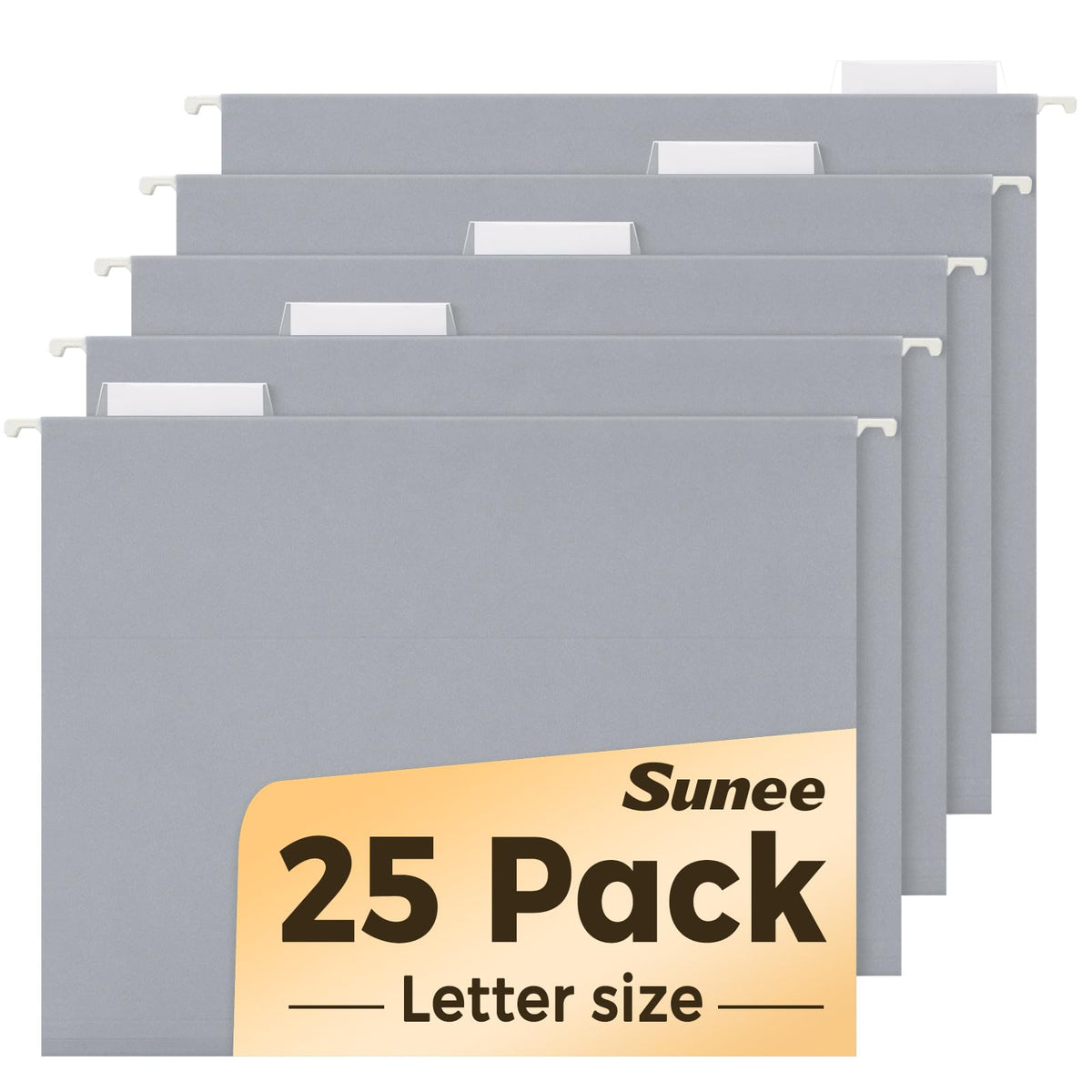 SUNEE 25 Count Hanging File Folders, Pastel Colors, Hanging File Folders Letter Size, Hanging Folders with 1/5-cut Tabs, Designed for Bulky Files, Filing Cabinets, Medical Charts